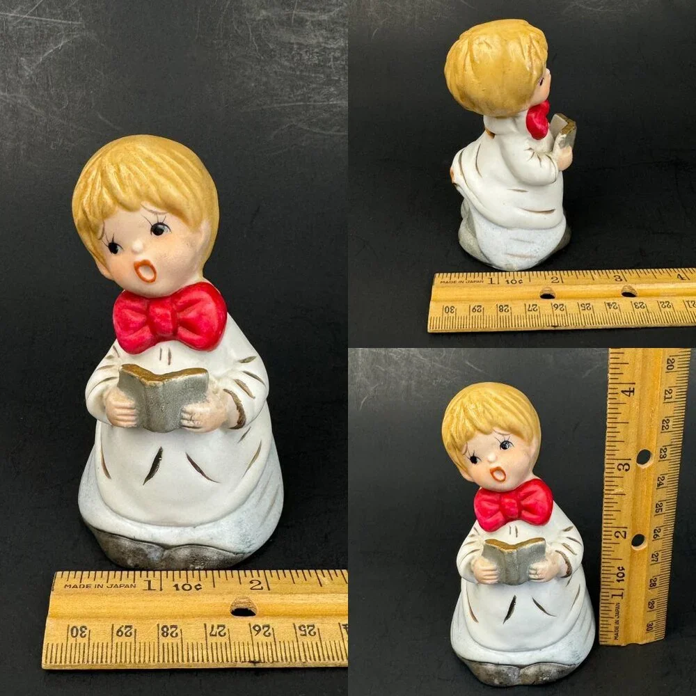 Vintage 1978 Jasco Choir Boy Singing Decorative Bell‎ Christmas Holiday Ceramic